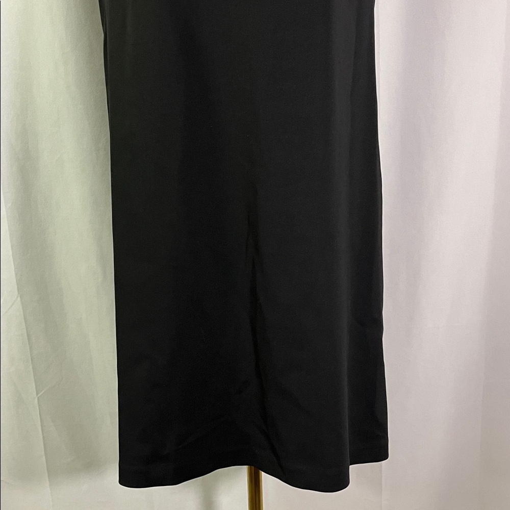 Ann Taylor Factory Black Split V-Neck Cap Sleeve Shift Dress - Picture 7 of 16